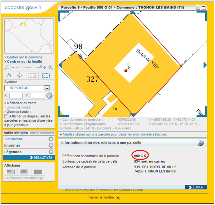 Extrait de cadastre de la Mairie de Lancieux